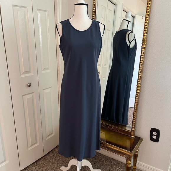 Armani Collezioni Made in Italy Blue Virgin Wool Sleeveless Maxi Dress Size 10 - Picture 1 of 7